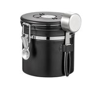 Pot De Stockage Grains Café, Réutilisable Et Écologique, Noir, Boîte Café Avec Cuillère Mesurer, Récipients Rangement De Cuisine, Couvercle Hermétique, Pour Sel, Sucre, Céréales, Bonbons, Marc