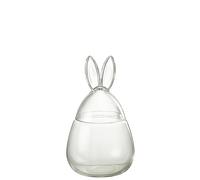 Pot de stockage J-Line Lapin - verre - transparent - petit