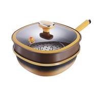 Pot De Titane En A-lliage En Titane Avec Couvercle, Avec Conception De La Poêle Profonde, Poêle Sans Bâton, Ustensiles De Cuisine Marqué En Acier Inoxydable, 30x10x20cm, Pour Maison, Cuisine