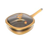 Pot De Titane En A-lliage En Titane Avec Couvercle, Avec Conception De La Poêle Profonde, Poêle Sans Bâton, Ustensiles De Cuisine Marqué En Acier Inoxydable, 30x10x20cm, Pour Maison, Cuisine