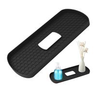Pot de vanité de salle de bain - plateau de panier en bois naturel, pièce de rangement comptoir en métal compact, design fait main lisse | Porte rectangle en résine de marbre pour lave