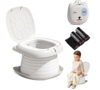 Pot de voyage pour tout-petits, siège de toilette portable pliable 3 en 1 avec sacs jetables, chaise de toilette pour enfants, pour l'intérieur, l'extérieur et les trajets en voiture (bébé garçon