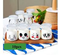 Pot de Yaourt - FLLIBERTE - Emoticone - Verre hermétique - 100ml - 10 pièces
