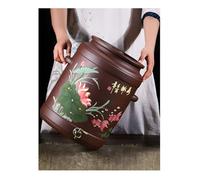 Pot d'eau en terre cuite avec couvercle, distributeur en céramique multicolore, réservoir de rangement en porcelaine, capacité de 10 L, robinet en acier inoxydable durable pour la maison ou le jardin