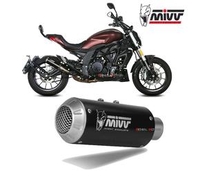 Pot D'Echappament MIVV MK3 Noir Inox Noir kat pour BENELLI 502C 2019 > 2023