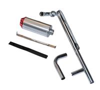 pot d'échappement de moto Kit de silencieux système d'échappement moto 28mm pour accessoire motos 50cc-125cc Silencieux pour moto(White Red)