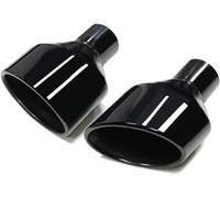 pot d'échappement de voiture Embout d'échappement 2 pièces pour voiture en acier inoxydable SQ5 sortie ovale roulée pour coupe inclinée tuyau embout de silencieux universel(Black L R)
