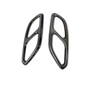 Pot d'échappement de voiture Pour Mercedes pour Benz CLA pour classe C118 W118 CLA180 2 pièces/ensembles noir/argent échappement pour embouts de tuyau accessoires de couverture(Noir)