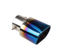 Pot d'échappement de voiture Tuyau d'échappement de voiture en acier inoxydable courbé/Type droit tuyau pour arrière pointe queue gorge silencieux(Burnt Blue)
