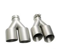 Pot D'échappement Embout D'échappement Universel Type U Pour GTI MK7 Pour Golf 7, Double Embout Silencieux Acier Inoxydable Mat, Silencieux D'échappement Voiture(Left in63-out101mm)