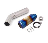 Pot d'échappement Embouts D'échappement pour Moto pour Suzuki GSXR 600 750 2006 2007 K6 K7, Silencieux Central 51 Mm, Amovible(Turquesa)