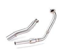 Pot D'Échappement Ligne D'échappement Modifiée pour Moto pour Yamaha MT15, YZF R15, XSR155, V3, V4 (2017-2024), MT 15, YZFR15, Tube Avant 51 Mm Raccord Tuyau Moto(Argent)