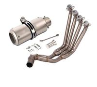 Pot d'échappement pour H-Onda CBR650R CBR650F CB650F CB650R 2014-2018 2019 2020 2021 2022 2023 2024, Collecteur D'échappement Complet, Silencieux 51 Mm, Embouts De, Slip-on(Grey)
