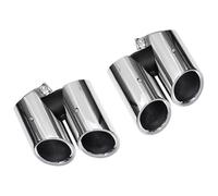 Pot D'Échappement Pour Macan 2.0T 2014-2024 Mise À Niveau Tuyau D'échappement GTS Modèle Quad Embout Silencieux Noir(14-17 Silver)
