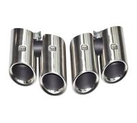 Pot D'Échappement Pour Macan 2.0T 2014-2024 Mise À Niveau Tuyau D'échappement GTS Modèle Quad Embout Silencieux Noir(18-24 Matte Silver)