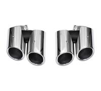 Pot D'Échappement Pour Macan 2.0T 2014-2024 Mise À Niveau Tuyau D'échappement GTS Modèle Quad Embout Silencieux Noir(18-24 Silver)