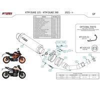 Pot D'echappement Silencieux Storm By Mivv Gp Acier KTM DUKE 390 2021 > 2022