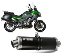 Echappement Storm Mivv noir Silencieux Oval Inox Kawasaki Versys 1000 2019 2022