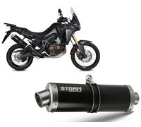 Pot D'Echappement Storm by Mivv Oval Noir Honda 1000 L Africa Twin 2016 > 2019