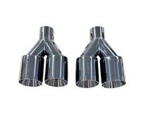Pot D'échappement Voiture Pour Tuyau D'échappement En Acier Inoxydable Noir, 4 Sorties, Voix Personnalisée, Double Sortie En Y, Gros Calibre(60mm-101)