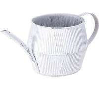Pot Déco Métal Blanc Vintage Shabby Chic 28cm