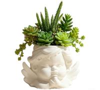 Pot décoratif nordique en forme d'ange pour plantes grasses artificielles réalistes pour intérieur contemporain de maison et de bureau