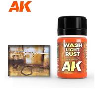 Pot d'enamel effects AK Interactive Light Rust Wash Orange 35 ml