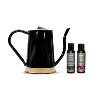 Pot d'engrais biologique pour intérieur et extérieur et booster de fleurs - Équilibre nutritif - Noir
