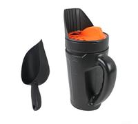 Pot d'épandage avec pelle pour application manuelle de fournitures de jardin y compris engrais pour gazon et sel