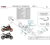Pot D'echappement Silencieux Storm By Mivv Gp Acier KTM DUKE 390 2021 > 2022