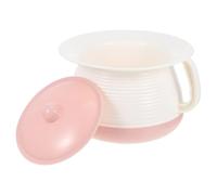 Pot D'urine de Nuit en Plastique PP avec Couvercle Rose, 1 Set | Patients Alités et Usage Familial, Poignée Intégrée et Base Stable, Aide à Limiter les Déplacements Nocturnes