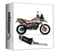 pot echappement approuve arrow race-tech en aluminium noir avec embout en carby compatible avec ktm 790 adventure 2019 2020 mototopgun 71904akn