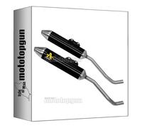 pot echappement approuve double silencieux arrow thunder en aluminium noir avec embout en acier compatible avec yamaha xt 660 x 2012 2013 2014 2015 2016 mototopgun 72603aon*