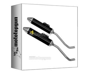 pot echappement approuve double silencieux arrow thunder en aluminium noir avec embout en acier compatible avec yamaha xt 660 x 2012 2013 2014 2015 2016 mototopgun 72603aon*