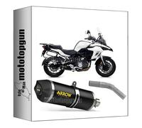 pot echappement approuve open arrow race-tech en aluminium noir avec embout en carby compatible avec benelli trk 502 2017 2018 2019 2020 mototopgun 71878akn + 71689mi