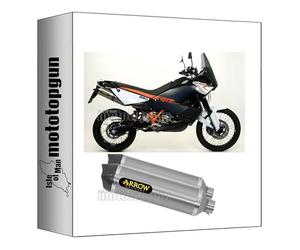 pot echappement approuve open double silencieux arrow race-tech en aluminium avec embout en carby compatible avec ktm 990 adventure 2013 2014 mototopgun 71763ak