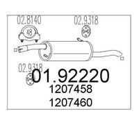 Silencieux final 01.92220 MTS pour FORD FUSION