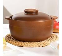 Pot en céramique, cocotte en terre cuite avec couvercle - Cuisson en argile for feu ouvert for braiser et cuire au four(1.2L)