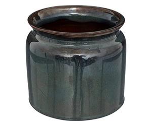 Pot en Céramique émaillée Bleu D 16,8 x H 15 cm - Atmosphera