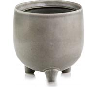 Pot en céramique sur pieds 12 cm vert olive