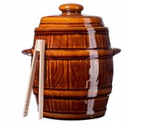 Pot en grès KADAX, pot en céramique étanche avec couvercle, 5 L