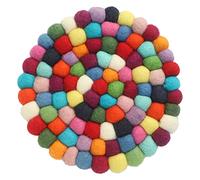 Pot en Laine Ezhippie 20 cm avec résistance à la Chaleur, Porte-Pot antidérapant Fait Main du Népal | Dessous de Plat pour casseroles et poêles de Cuisine Protège Les Tables et Les comptoirs, Rond 3