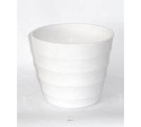 Pot En Plastique Blanc Brillant Cache Pot H 17 Cm D 20 Cm