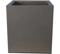 Pot En Plastique Carré Aspect Granit 40 Cm Gris