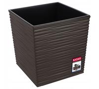 KADAX Jardinière Carrée 30.5 cm Marron - Grand Pot de Fleurs en Plastique pour Intérieur et Extérieur, Idéal pour la Décoration de Jardin, Terrasse et Balcon