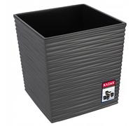 KADAX Jardinière Carrée 26 cm Gris - Grand Pot de Fleurs en Plastique pour Intérieur et Extérieur, Idéal pour la Décoration de Jardin, Terrasse et Balcon