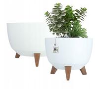 Pot en plastique KADAX avec trois supports, 29 + 40 cm, blanc