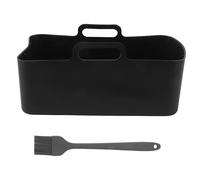 Pot en silicone pour friteuse à air réutilisable antiadhésif avec brosse à huile pour Foodi DZ201 DZ401 paniers de friteuse à air double zone en silicone de qualité alimentaire (Noire)