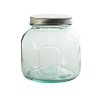 Pot en verre recyclé 1 l avec couvercle vissable - - Transparent - Verre