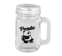 Pot en verre transparent motif Panda, poignée épaisse, couvercle hermétique, résistant aux hautes températures, Mini pot de yaourt, voyage, bureau familial (Panda qui marche)